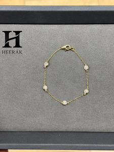 14K <b>Gold</b> Diamonds by the Yard Bracelet Lab Grown Diamond Bezel <b>Set</b> Wholesale Jewelry Manufacturer - Product Image 3
