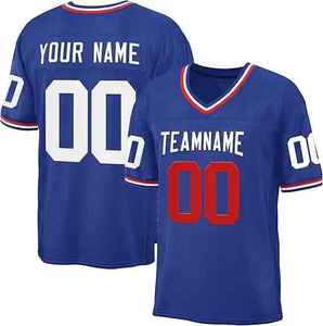 Maillot de football américain personnalisé pour homme à manches courtes, marque privée pour les fans, respirant, séchage rapide, broderie, impression par sublimation - Product Image 2