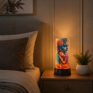 Radha Krishna LED <b>Night</b> Lamp Acrylic Spiritual Table <b>Light</b> USB Touch Decorative Bedside Janmashtami Diwali Gift Home Temple - Product Image 4