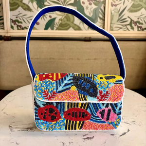 Sacs à bandoulière pour femmes de style bohème indien, sacs à bandoulière en perles bohèmes faits à la main, sacs de soirée - Product Image 1