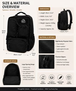 Custom Multi-Function Utility <b>Backpack</b> <b>Large</b> Capacity Travel School <b>Backpack</b> with Detachable Front Pocket - Product Image 5