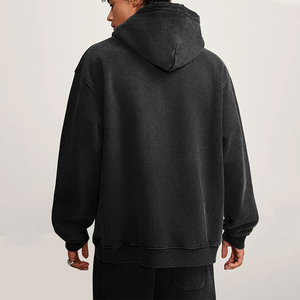 Fournisseur de vêtements streetwear taille US, faible MOQ, coupe et couture, vente en gros, pull vierge, impression graphique personnalisée, sweat à capuche mode urbaine - Product Image 4