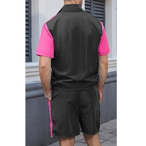 2026 Custom <b>Embroidery</b> Men's High Quality Nylon Jogging Suit Reflective Logo Breathable Zipper Two Piece Short Windbreaker <b>Set</b> - Product Image 2