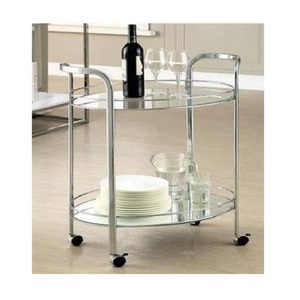Handmade Restaurant 3 Tier Food <b>Serving</b> <b>Trolley</b> Admirable Design Silver Color Metal And Glass Tea <b>Serving</b> <b>Trolley</b> - Product Image 2