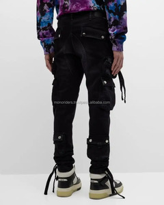 Pantalon de travail MONO RIDERS pour homme, taille haute, en polyester/coton épais, tissé, pour jogging, randonnée, décontracté, coupe droite, devant plat - Product Image 5