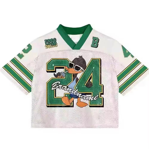 Streetwear <b>Soccer</b> Custom Sublimation Mesh Jersey OEM Football Shirt Men's Boxy American Football Jersey with Mesh Panels - Product Image 1
