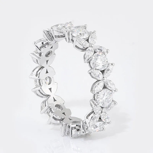 Bague de fiançailles en argent S925 avec diamant Moissanite taille marquise VVS certifié IGI, sertissage pavé, style classique, bijoux en diamant - Product Image 2
