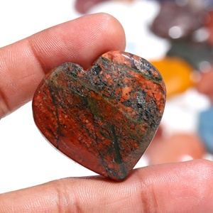 Cabochons en Agate Naturelle en Forme de Cœur, Couleurs et Tailles Variées, Haute Qualité, Vente en Gros pour la Fabrication de Bijoux - Product Image 1