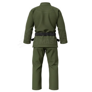Kimono Verde para BJJ, Uniforme 100% Algodón, Duradero, Corte Regular, Gi de Judo para Adultos con Cinturón Negro, Construcción Resistente - Product Image 6