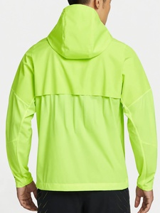 Blouson Bomber Décontracté Homme Vert Néon Imperméable Séchage Rapide en Polyester avec Fermeture Éclair Coupe Droite Logo Avant Automne - Product Image 3
