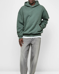 Custom Wholesale 2025 Beige Mens Hoodie Embroidery Printing High Quality Cotton Polyester <b>Fabric</b> for Personalized Bulk Orders - Product Image 3