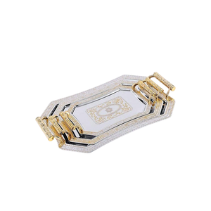 Plateau de service en métal de qualité supérieure, minimaliste, pour la décoration, le rangement des aliments, les plateaux plats pour le petit-déjeuner, les fêtes, les mariages - Product Image 4