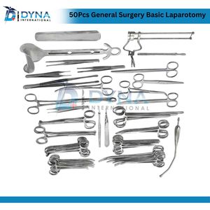 High Quality 50-Piece Manual Basic Laparotomy Surgical <b>Instrument</b> Set CE Certified General Surgery <b>Laparoscopic</b> <b>Instruments</b> - Product Image 1