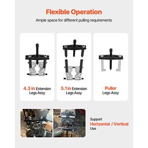 Kit Separatore Cuscinetti da 14 Pezzi, Capacità 5 Tonnellate, con Ganasce da 2 Pollici e 2.8 Pollici, Estrattori per Ingranaggi e Pignoni per la Rimozione di Cuscinetti - Product Image 3