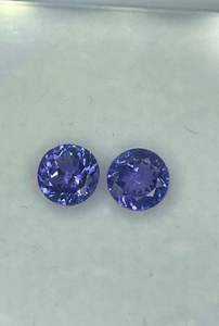 พลอยแทนซาไนต์ทรงกลมเจียระไนบริลเลียนท์ขนาด 6 มม. เกรด AA ธรรมชาติ คู่พลอยแทนซาไนต์ทรงกลม - Product Image 3