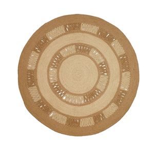Handmade Eco-Friendly Round <b>Jute</b> <b>Rug</b> Openwork Braided Dual-Tone Area <b>Rug</b> Floor Carpet Wholesale - Product Image 3