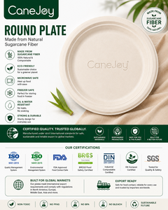 Eco-friendly Heavy Duty Bagasse <b>Plate</b> Biodegradable Sugarcane Pulp Compostable <b>Disposable</b> Microwavable Freezer Safe Dinnerware - Product Image 5