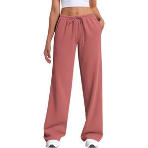 Pantalon évasé vierge en coton 240 g/m² à taille élastique, coupe skinny unisexe, longueur genou, idéal pour l'hiver - Product Image 1