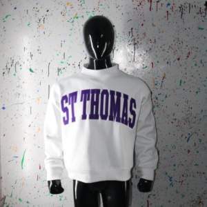 Sweat-shirt à col montant gris anthracite ST THOMAS 100% PURPLE avec broderie appliquée, col large, CLUSH INDUSTRIES - Product Image 2
