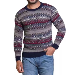 Pull en tricot uni pour homme, manches longues, vêtements d'hiver, polyester/nylon, anti-rides et respirant - Product Image 2
