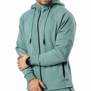 Men's Teal Tracksuit Set Full <b>Zip</b> <b>Hooded</b> Jacket With Side Pockets And Elastic Waist Joggers Casual Sportswear Autumn Wear - Product Image 3