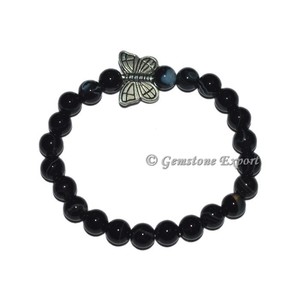 Pulsera con Dije de Mariposa de Cristal de Ónix Negro - Accesorio de Moda al por Mayor - Product Image 1