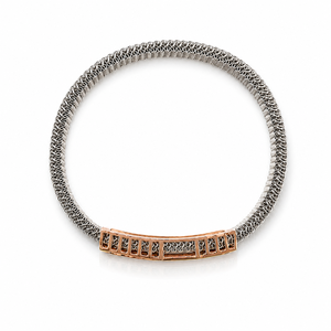 925 Sterling <b>Silver</b> <b>Solid</b> Gold Accent Cubic Zirconia <b>Bracelet</b> High Polish Luxury Geometric Mesh Link Mens Unisex for Wedding Par - Product Image 3