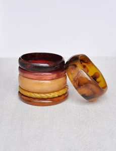 Handmade Vintage Resin Bangle <b>Bracelet</b> with Carved Floral and Geometric Design <b>Crystal</b> & Rhinestone Trendy Women's Gift - Product Image 1