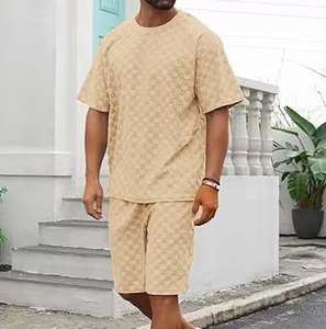 Conjunto de Camiseta y Pantalones Cortos para Hombre con Logotipo Personalizado OEM, Tallas Grandes hasta 5XL, Conjunto de 2 Piezas con Estampado de Manga Corta de Secado Rápido para Verano - Product Image 3