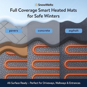 Sistema de eliminación de nieve/hielo para hormigón/asfalto/adherencias de pavimento - 50 vatios a 240V - con activador automático de humedad y temperatura incluido - Product Image 3