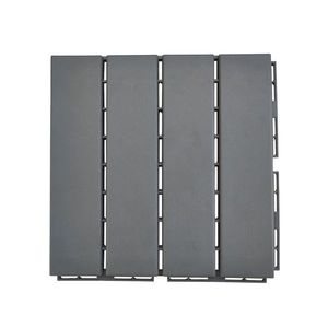 Pacco da 27 mattonelle di plastica ad incastro 11.8 "x 11.8" per pavimenti impermeabili per interni/esterni in grigio scuro - Product Image 2