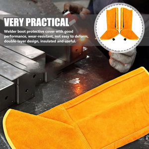 Chaussures de protection industrielles robustes en cuir de vachette pleine fleur pour soudeurs, ignifuges, avec logo personnalisé - Product Image 5