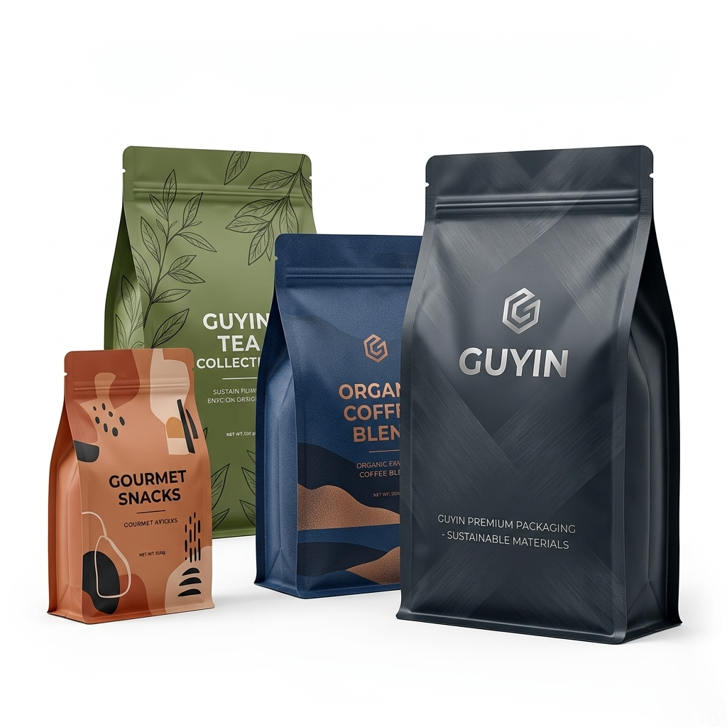Custom Square-Bottom Aluminum Foil Packaging Pouch Seal Reusable Stand-Up Baby Food Chewing Gum Zipper Package Bags