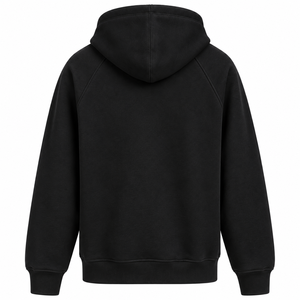 Sweat-shirt à capuche zippé noir pour homme avec doublure à carreaux, coupe classique, en molleton décontracté, idéal pour l'automne - Product Image 2