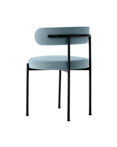 Silla de Comedor Moderna, Hecha a Mano, Duradera, Ergonómica, Tapizada, con Respaldo, Asiento, Estructura de Metal Negro, Silla Lateral Minimalista, Muebles para el Hogar - Product Image 4