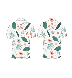 เสื้อโปโลพิมพ์ลายใบไม้แบบกำหนดเองสำหรับผู้ชาย แขนสั้น สไตล์ลำลอง แฟชั่นฤดูร้อน เสื้อยืดกอล์ฟ - Product Image 6