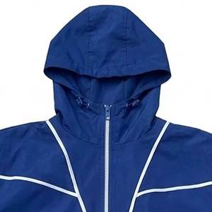 RTS New Arrivals Custom Logo Blue With Panels Men's Nylon <b>Wind</b> <b>Breaker</b> Shorts Sets For Summer Outwear Men Set Streetwear Hoodies - Product Image 6