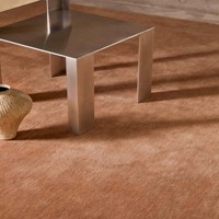 Tapis d'appoint en laine tufté main, couleur orange brûlé, doux et moelleux, pour salon, chambre, décoration minimaliste, style luxueux