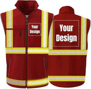 High Visibility Reflective Breathable <b>Waterproof</b> Safety Vest Unisex Sleeveless <b>Overall</b> Workwear Waistcoat Polyester Soft Shell - Product Image 4