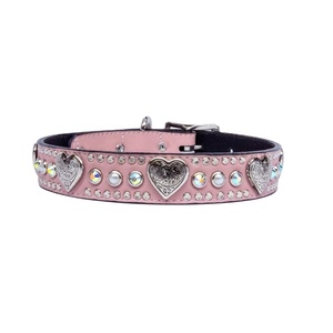 Highest Quality Genuine Leather Dog Collar With Rainbow and Carved Heart <b>Stud</b> Design Manufacturer Supplier Saman Exports - Product Image 4