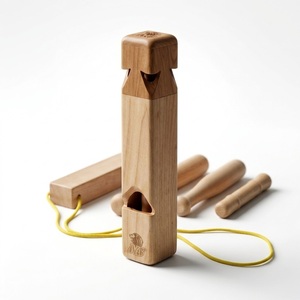 นกหวีดรถไฟไม้แบบดั้งเดิม เสียงรถไฟแท้ๆ ของเล่นงานฝีมือทำมือ - Product Image 2