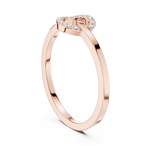 Anillo de Oro Rosa de 14K con Diamante Cultivado en Laboratorio de Corte Redondo, Diseño de Nudo Infinito, Menos de 1 Quilate, de Lujo para Mujer - Product Image 4