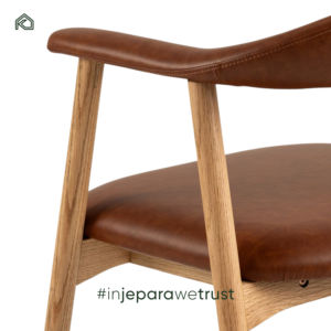 Échantillon Gratuit : Chaises de Salle à Manger en Bois à Dossier Haut avec Coussin en Tissu Doux et Chaises de Plage en Bois, Chaise de Salle à Manger en Bois Addi avec Accoudoirs - Product Image 5