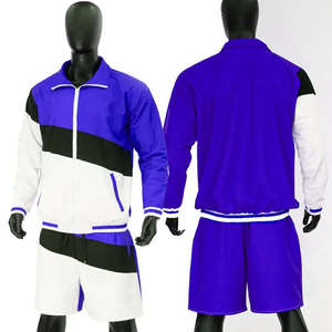 Conjunto de Chaqueta Corta y Pantalón Deportivo Personalizado de Dos Piezas, Transpirable, con Cordón Ajustable, 100% Algodón, Estilo Urbano para Hombre - Product Image 1