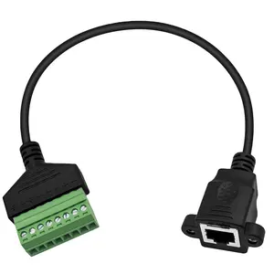 RJ45 כדי 8Pin בורג מסוף מתאם מחבר, ethernet Extender RJ45 8P8C נקבה כדי 8 פין בורג מסוף הבריחה לוח כבל