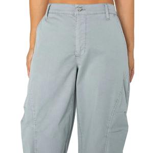 Pantalones Cargo de Cintura Alta para Mujer, Color Sólido, Corte Holgado, Largos, Estilo Casual, Cierre de Botones, para Primavera - Product Image 3