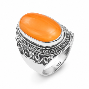Anillo de Piedra Preciosa Cornalina Natural, Plata de Ley 925, Hecho a Mano, Estilo Vintage, para Mujer y Hombre, Joyería Boho, Regalo de Navidad - Product Image 2