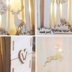 Puzzle 3D in Legno per Donne 14+ Anni, Kit Modello Elfo e Cervo, Luci Notturne Fai-da-Te, Decorazioni da Scrivania, Regali di Compleanno e Natale in Compensato - Product Image 6