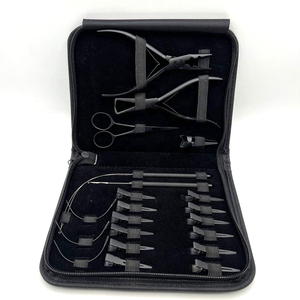 Pince à micro-anneaux la plus vendue, noire mate en acier inoxydable, kit d'outils pour extensions capillaires avec logo personnalisé, poids 300g - Product Image 1