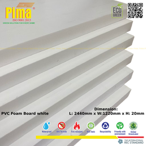 Recyclable 20mm Thick White PVC WPC Foam <b>Board</b> Sheet 0.6 G/cm3 Density for Indoor Moldings Cladding Cabinet Fronts <b>Boards</b> - Product Image 1